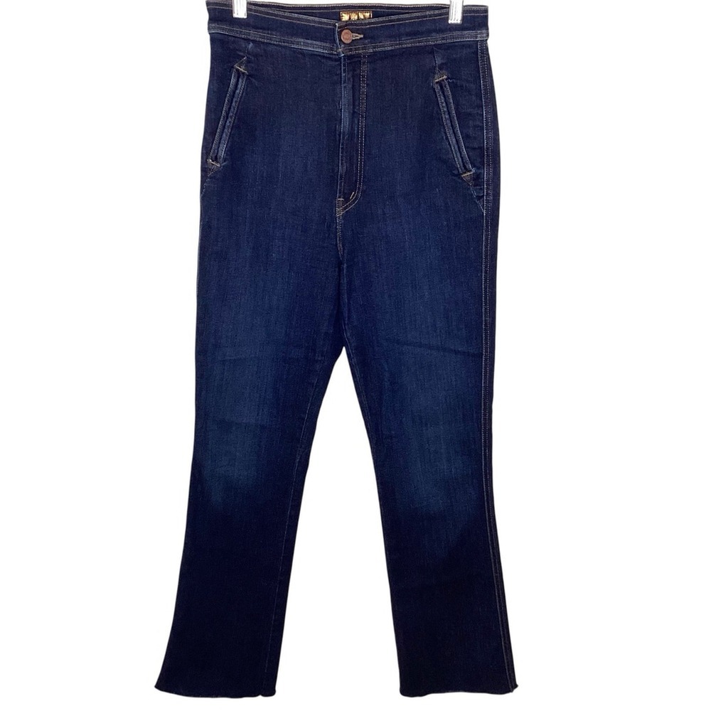 Mother Jeans Women Sz 28‎ High Waist Smokin Double Welt Straight Leg Dark Wash